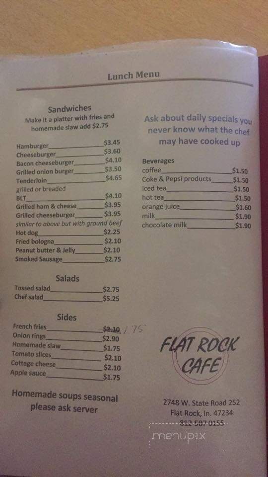 Flat Rock Cafe - Flat Rock, IN