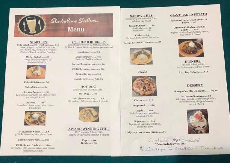 Stateline Saloon - Amargosa Valley, NV menu_pic