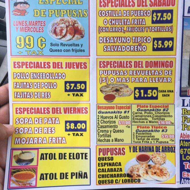 El Guanaquito No 2 - Los Angeles, CA menu_pic