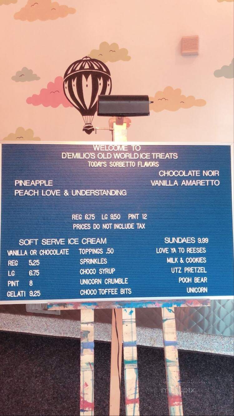 D'Emilio's Old World Ice Treats - Philadelphia, PA menu_pic