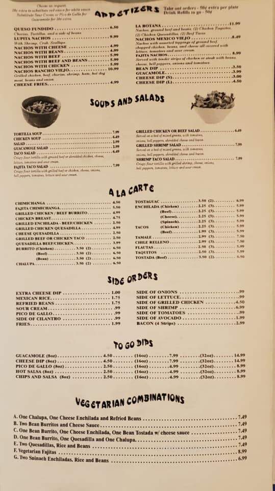 Rancho Veijo - Grove, OK menu_pic