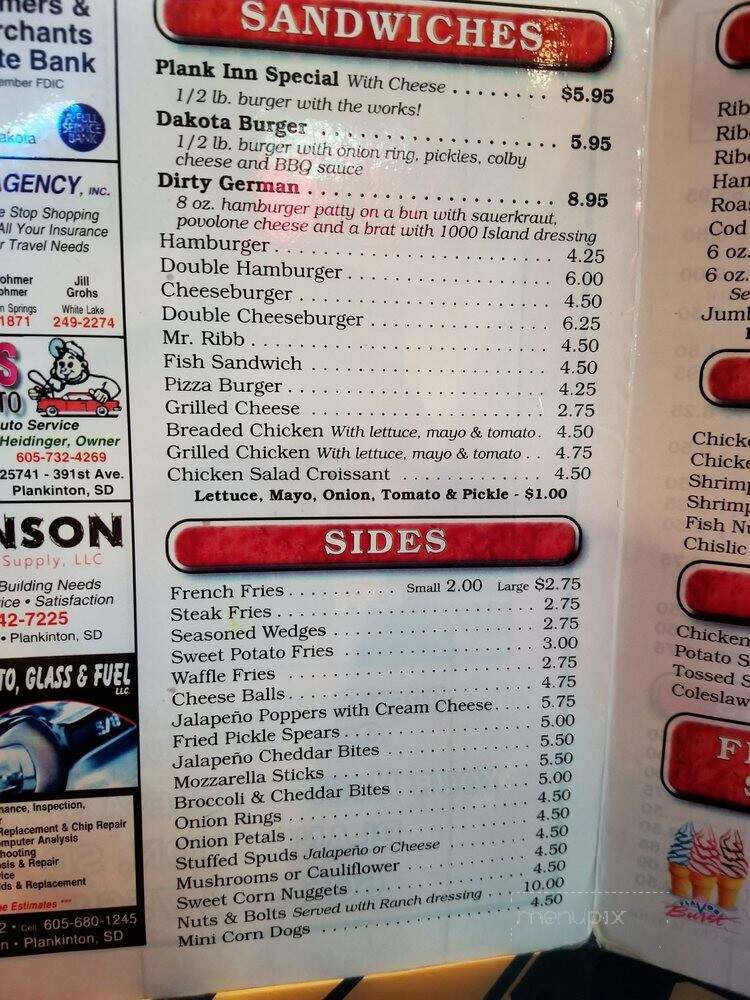 Plank-Inn - Plankinton, SD menu_pic