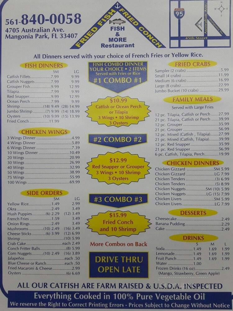 Fish & More Restaurant - West Palm Beach, FL menu_pic