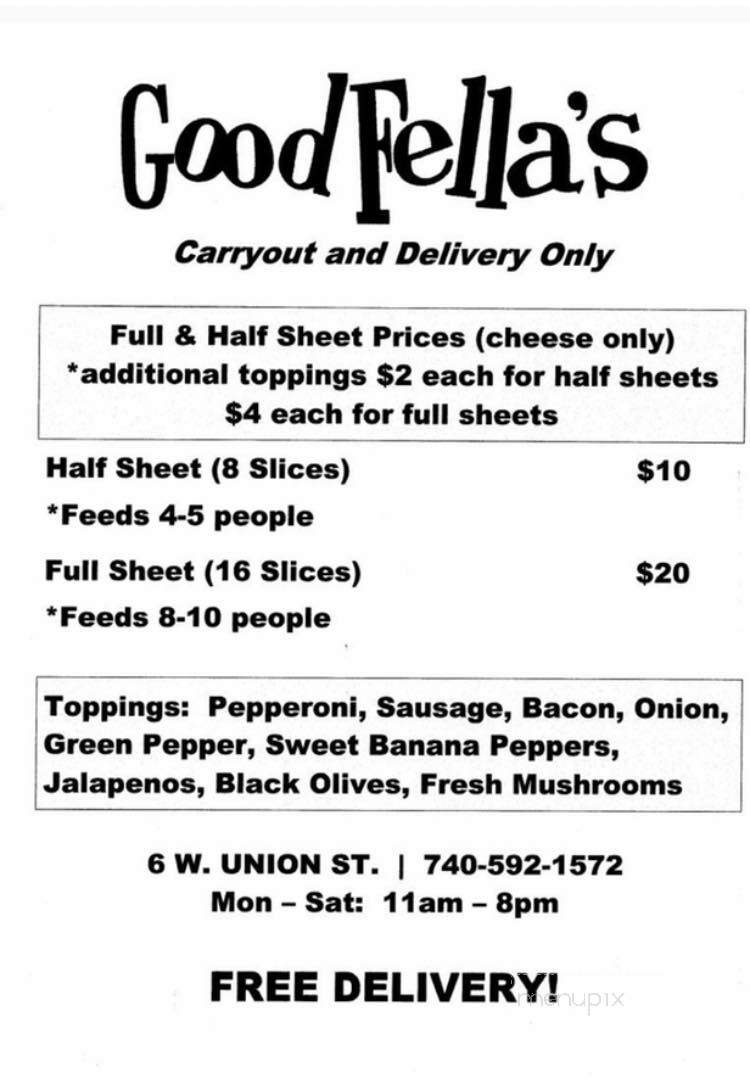 Good Fella's Pizza - Athens, OH menu_pic