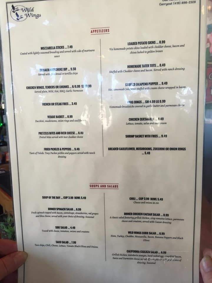 Wild Wings Restaurant & Lounge - Oak Harbor, OH menu_pic