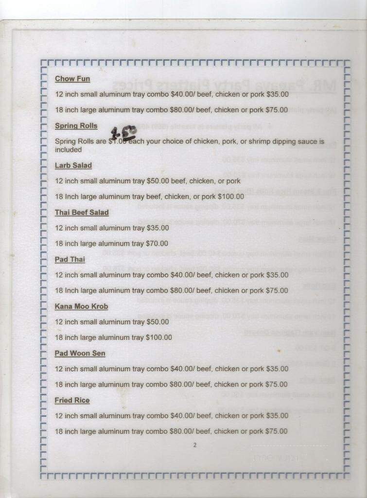 Mr. Papaya Kitchen - Fresno, CA menu_pic