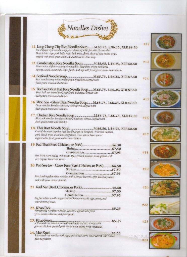 Mr. Papaya Kitchen - Fresno, CA menu_pic