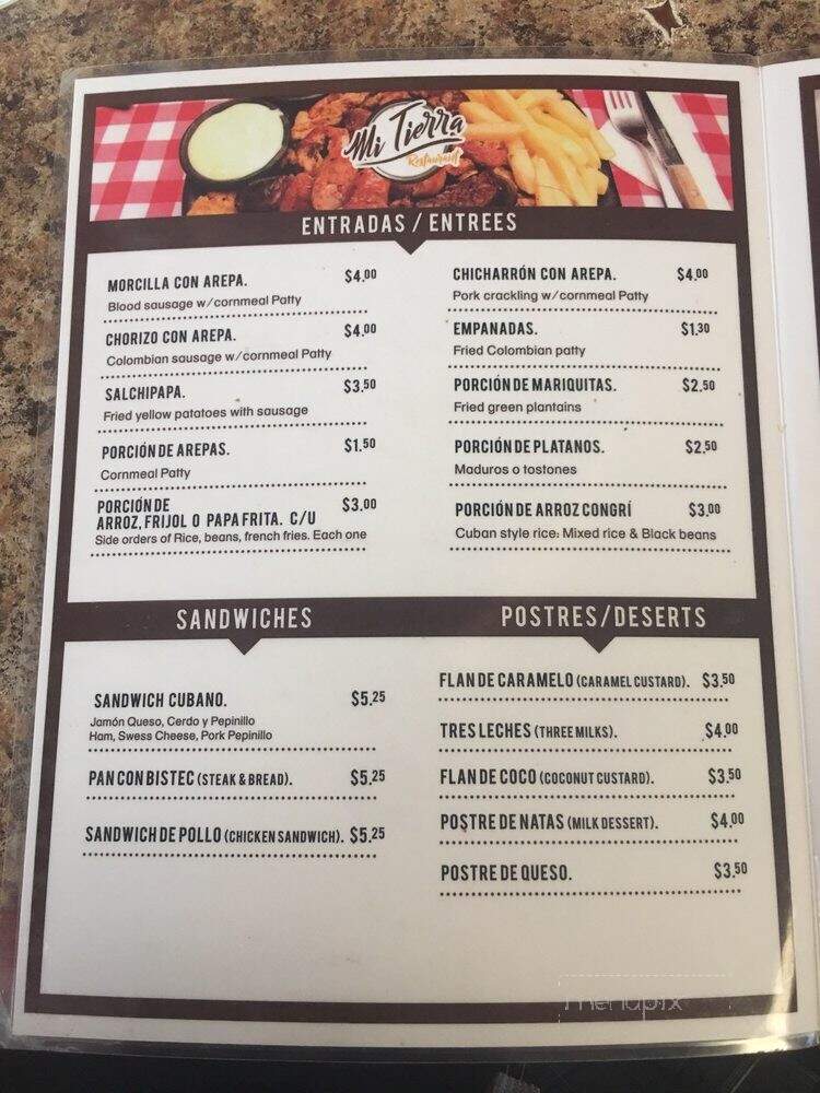 Mi Tierra Restaurant - Sarasota, FL menu_pic