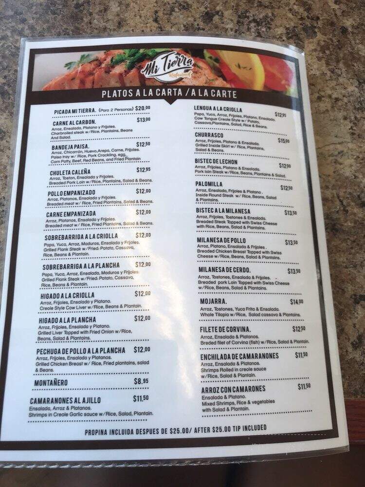 Mi Tierra Restaurant - Sarasota, FL menu_pic