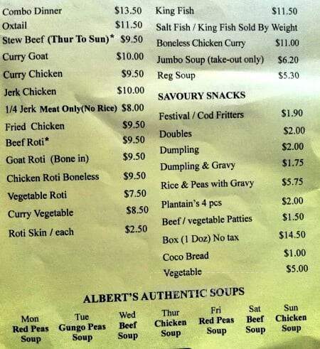 Albert's Real Jamaican Food - Toronto, ON