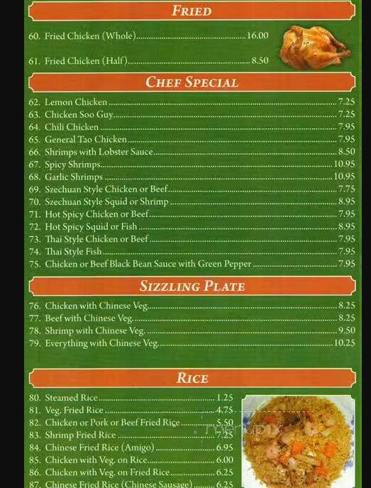 Cho Ming's Restaurant Inc - Toronto, ON menu_pic