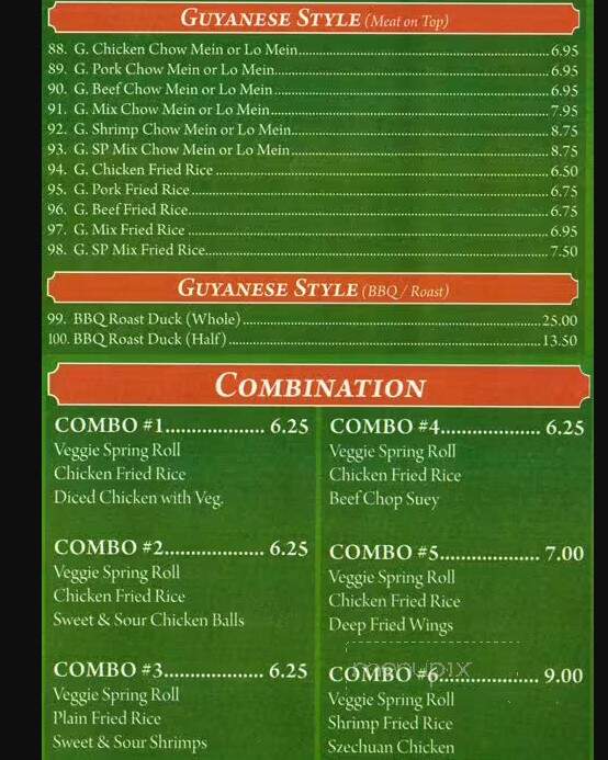 Cho Ming's Restaurant Inc - Toronto, ON menu_pic