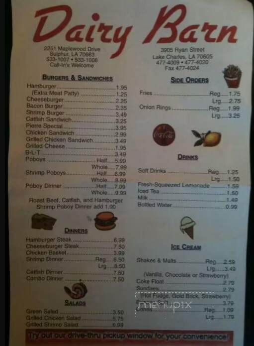 Burger Barn - Sulphur, LA menu_pic
