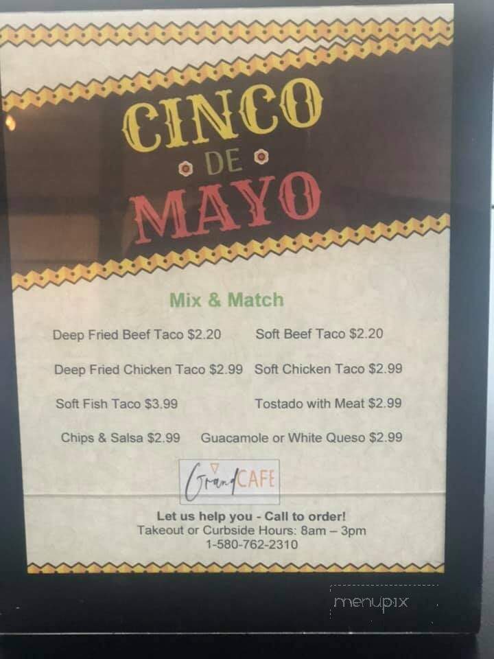 Grand Avenue Cafe - Ponca City, OK menu_pic