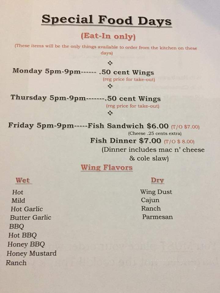 Uncle Chuck's - Rochester, PA menu_pic