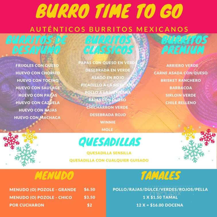Burro Time - El Paso, TX menu_pic