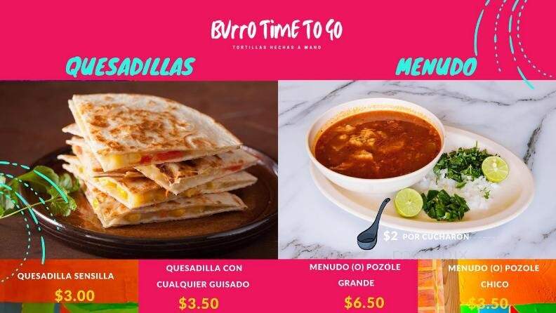 Burro Time - El Paso, TX menu_pic