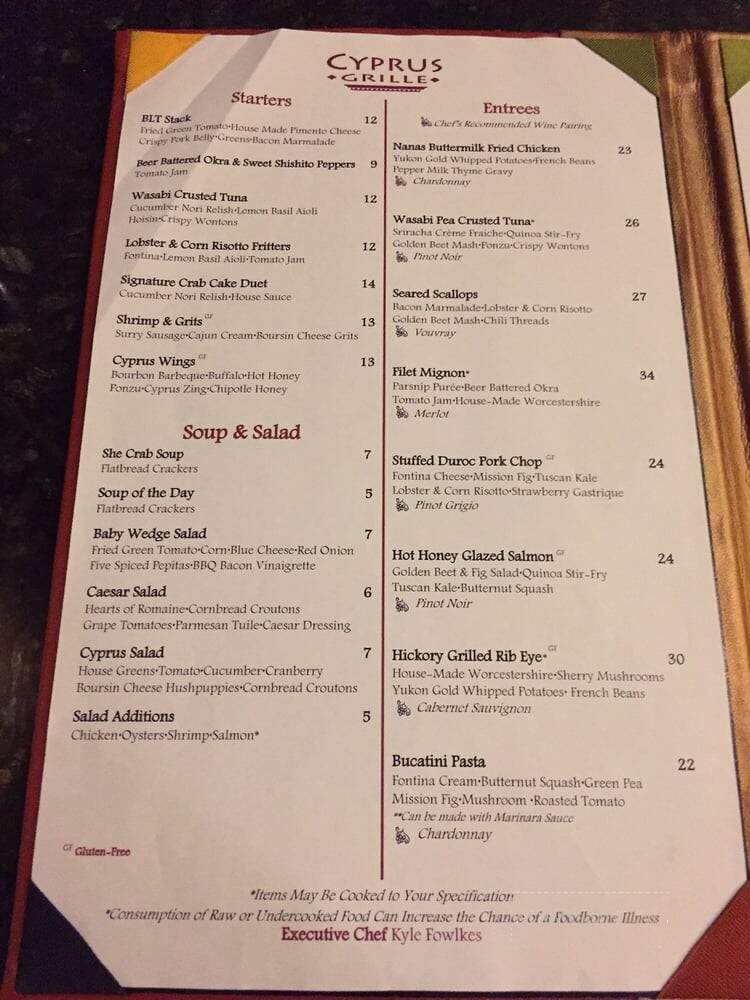 Cyprus Grille - Hampton, VA menu_pic