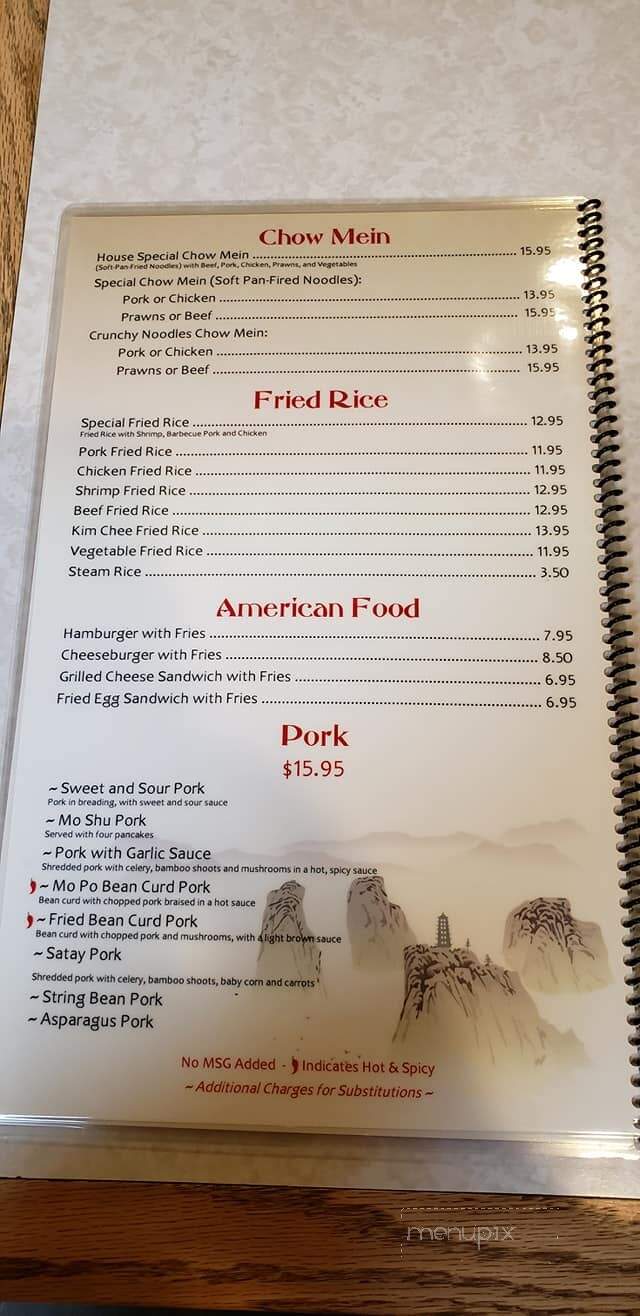 New Garden Restaurant - Pullman, WA menu_pic