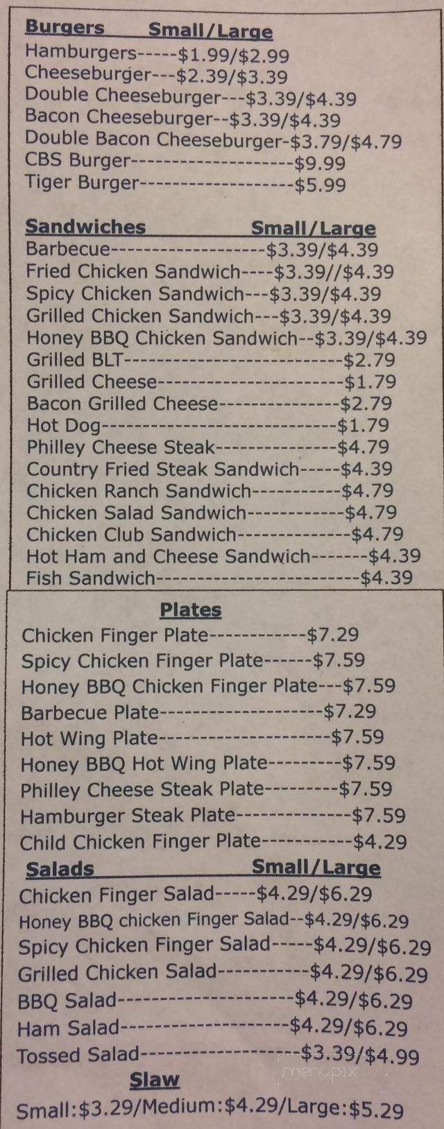Jeri's Burger Shack - Cedar Bluff, AL menu_pic