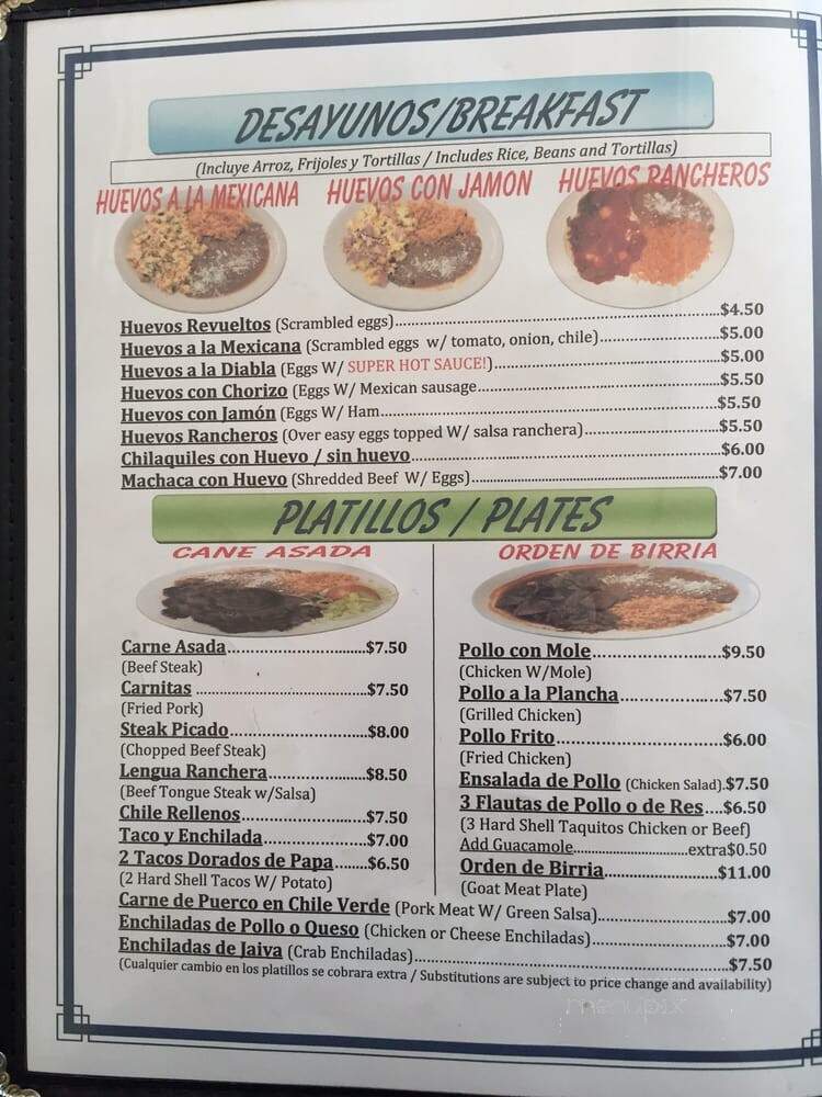 Taqueria La Que Si Llena - Los Angeles, CA menu_pic