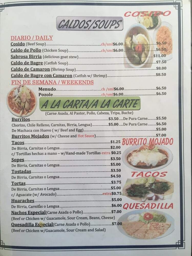 Taqueria La Que Si Llena - Los Angeles, CA menu_pic