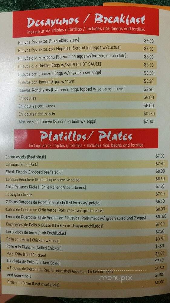 Taqueria La Que Si Llena - Los Angeles, CA menu_pic