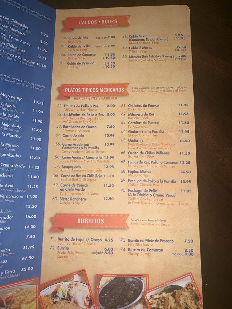 Marisco's Miramar - Bellflower, CA menu_pic