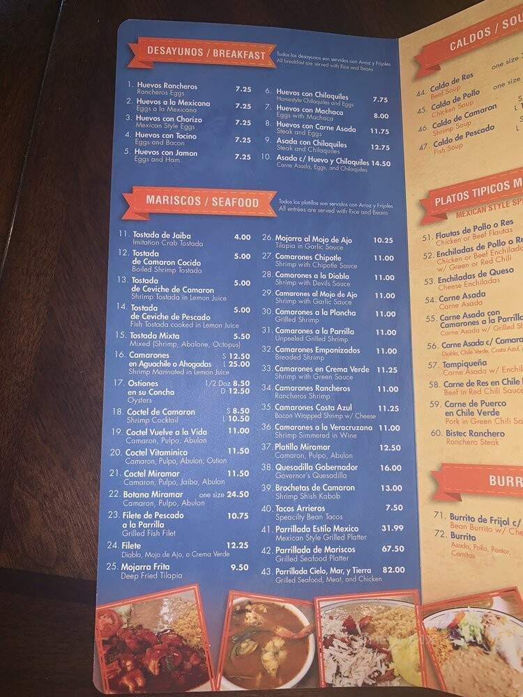 Marisco's Miramar - Bellflower, CA menu_pic