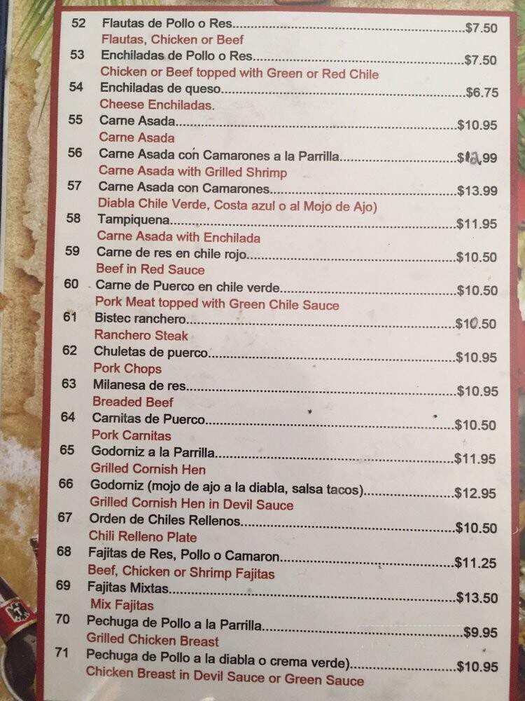 Marisco's Miramar - Bellflower, CA menu_pic