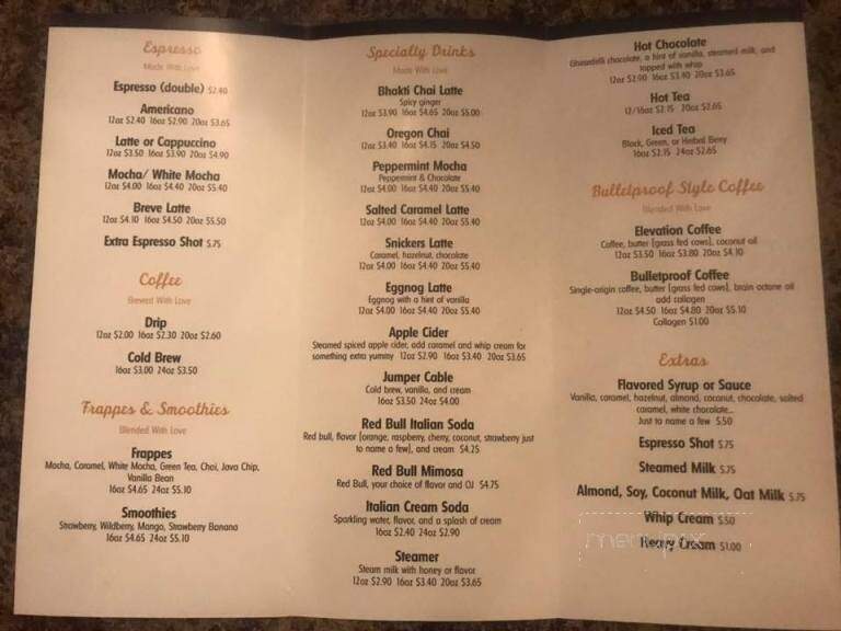 Froth Espresso - Englewood, CO menu_pic