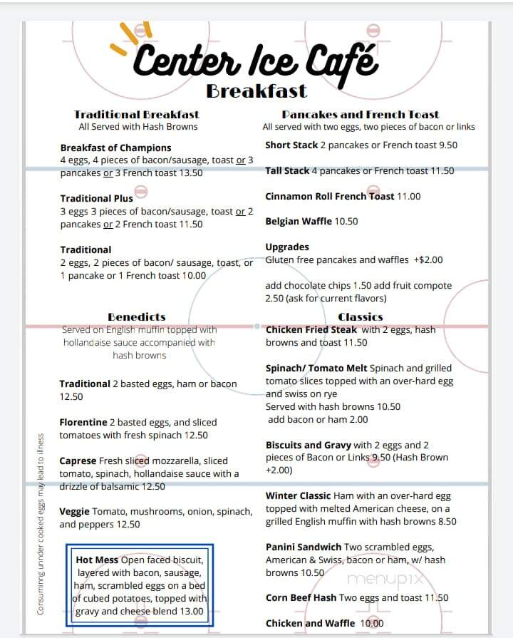 Center Ice - Belgrade, MT menu_pic