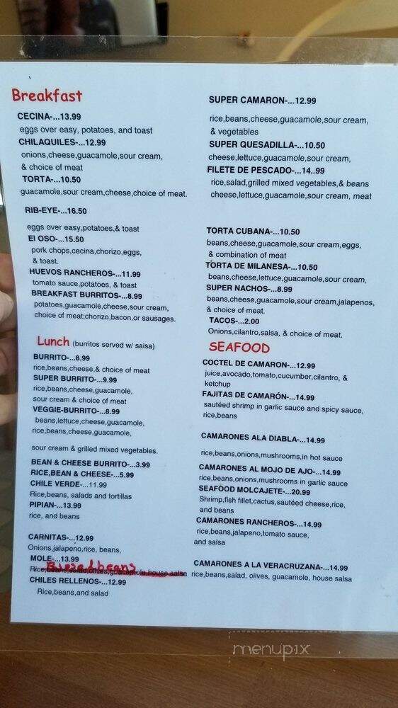 Aguila Real Mexican Food - Santa Rosa, CA menu_pic