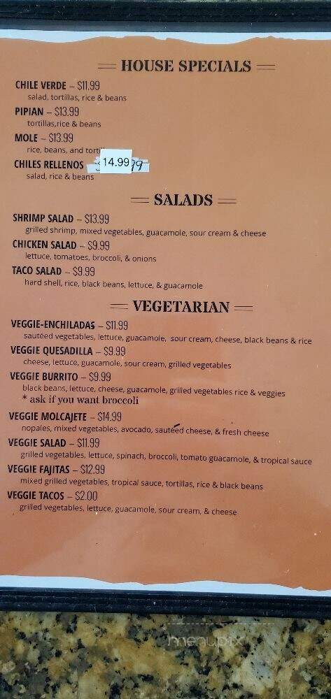 Aguila Real Mexican Food - Santa Rosa, CA menu_pic