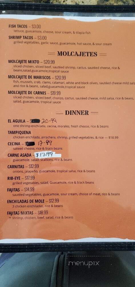 Aguila Real Mexican Food - Santa Rosa, CA menu_pic