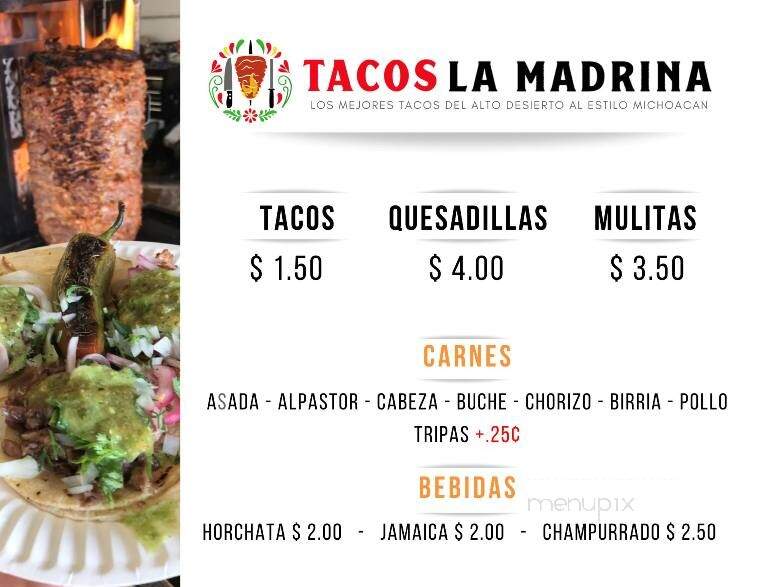 Tacos La Madrina - Hesperia, CA menu_pic