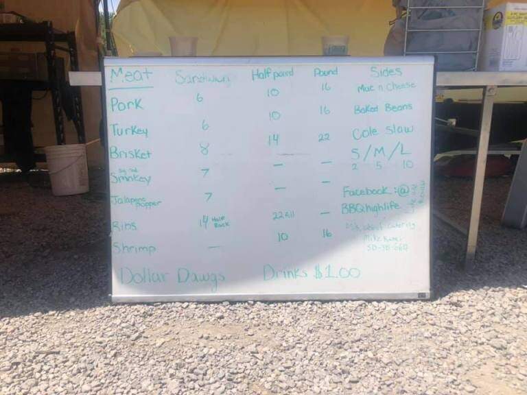 BBQ High Life - Goshen, OH menu_pic