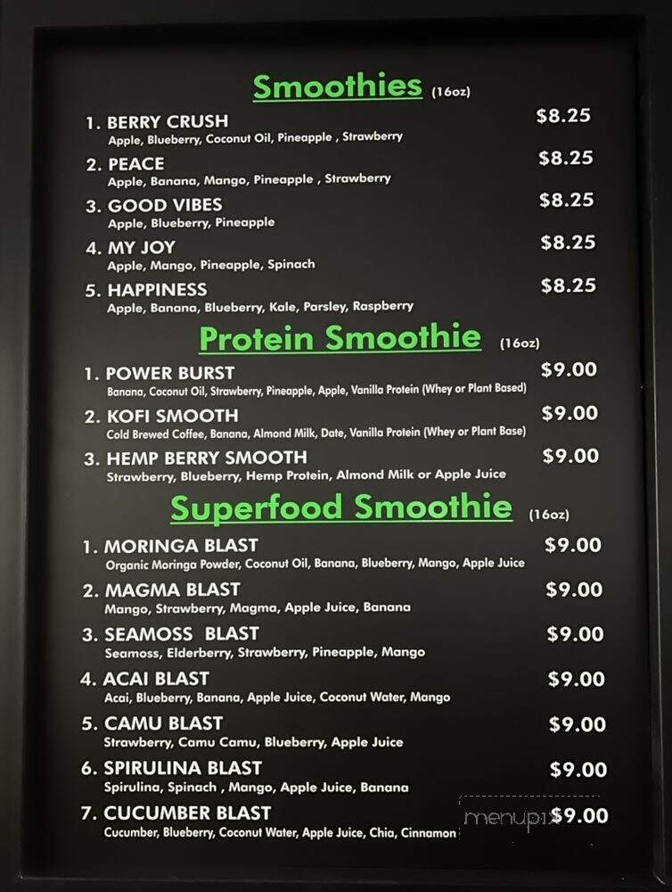 Tight Squeeze Juice Bar - Houston, TX menu_pic