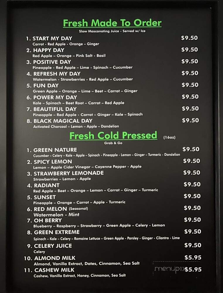 Tight Squeeze Juice Bar - Houston, TX menu_pic