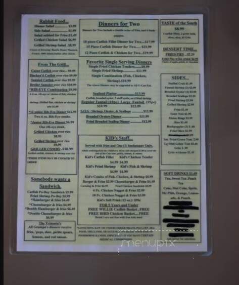 Grandpas Catfish House - Warner Robins, GA menu_pic