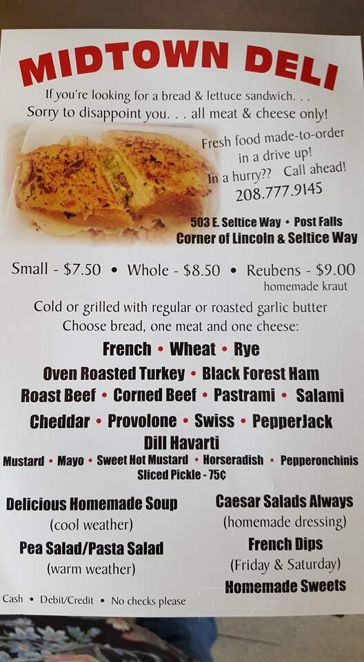 Midtown Deli - Post Falls, ID menu_pic