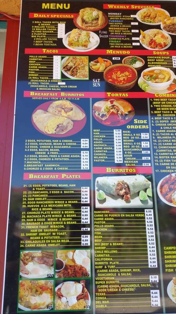 El Dorado Mexican Food - Temecula, CA menu_pic