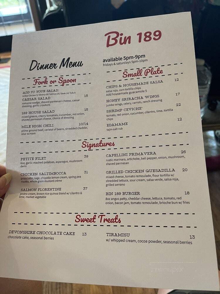 Bin 189 - Lake Arrowhead, CA menu_pic
