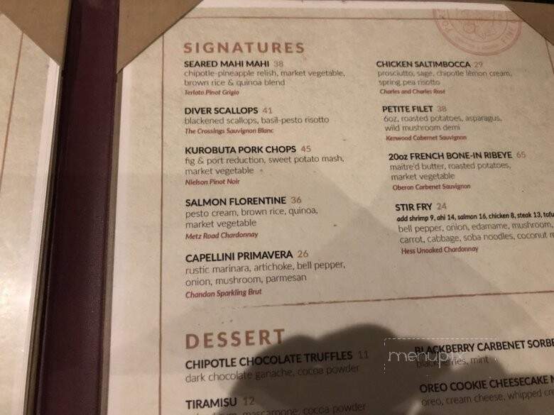 Bin 189 - Lake Arrowhead, CA menu_pic
