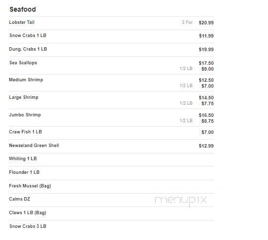 Choi's Seafood - Wilmington, DE menu_pic