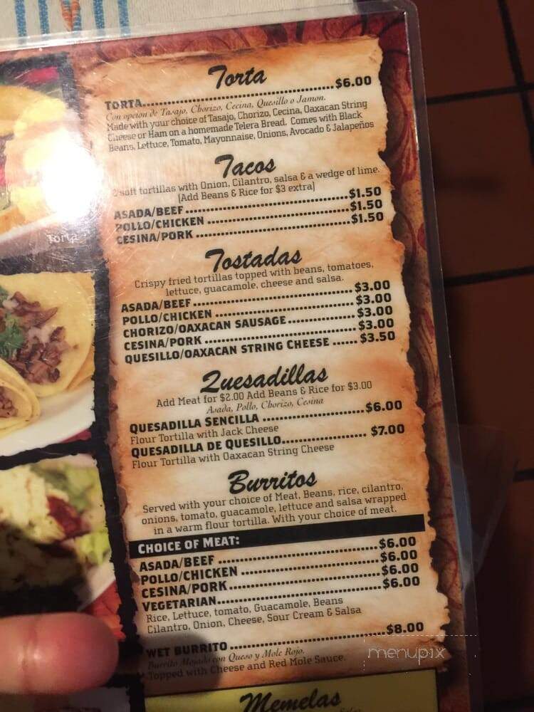 El Sazon Oaxaqueno - Los Angeles, CA menu_pic