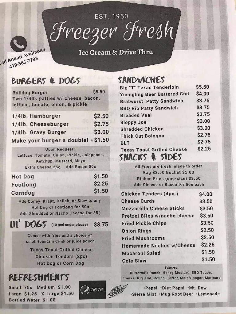 Freezer Fresh Drive-In - Crestline, OH menu_pic