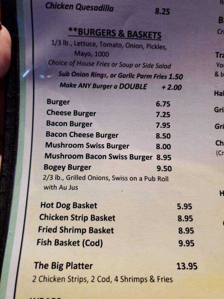 Bogeys - Gresham, OR menu_pic