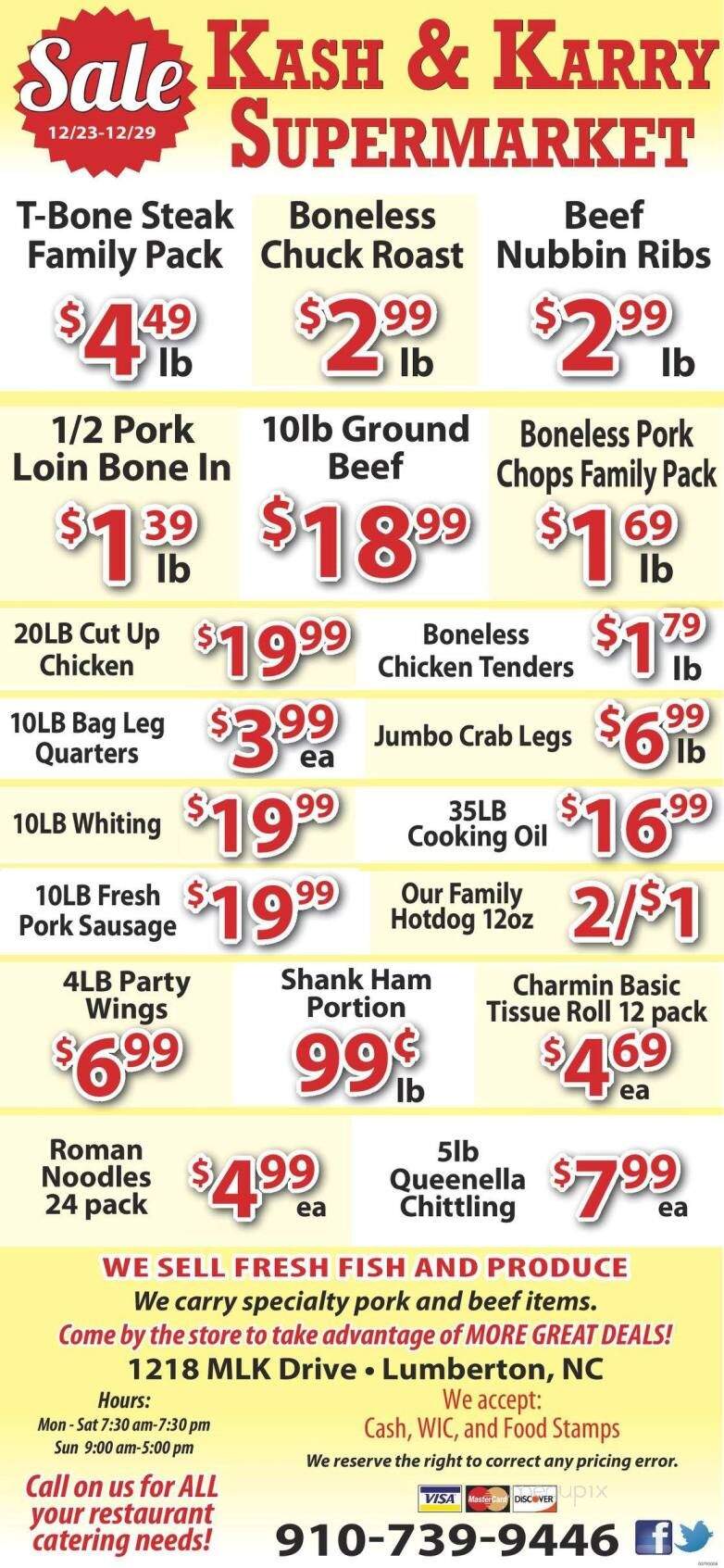 Kash & Karry Cafe - Lumberton, NC menu_pic