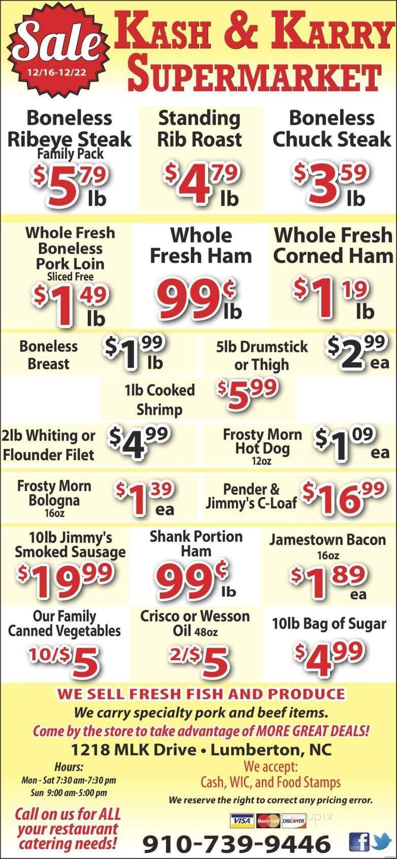 Kash & Karry Cafe - Lumberton, NC menu_pic